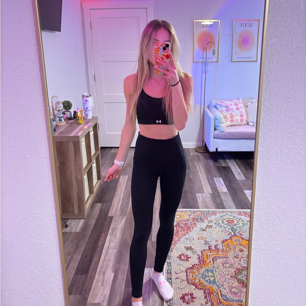 Victoria's Secret black high-waisted leggings. Has pockets!! Can fit as s/m